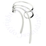 Left Only Sterling Silver Long Wave Ear Cuff