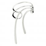 Right Only Sterling Silver Long Wave Ear Cuff