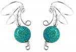 Turquoise Disc Wave Ear Cuff Wrap Set