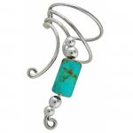 Left Only Turquoise Cylinder Wave Ear Cuff Wrap