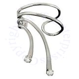 Left Only Small Large Cubic Zirconia Short Wave Ear Cuff