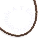Men's 20" Stainless Steel Brown Leather Braided Necklace