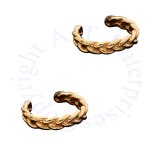 Gold Vermeil Left Or Right Pair Of Pierceless Braided Band Ear Cuffs