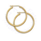 26mm 14 Karat Gold Plated French Lock Hoop Earrings