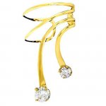 Right Only Gold Vermeil Small Large Cubic Zirconia Short Wave Ear Cuff