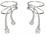 Small And Large Cubic Zirconia Short Wave Ear Cuff Set