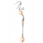 Right Only Pierceless Long Dangle White Freshwater Pearl Ear Cuff Wrap