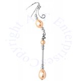 Right Only Pierceless Long Dangle White Freshwater Pearl Ear Cuff Wrap