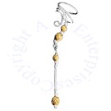 Left Only Pierceless Long Dangle Gold Filled Twist Beads Ear Cuffs