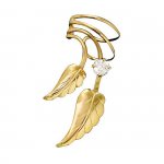 Left Only Vermeil Double Leaves With Cubic Zirconia Ear Cuff