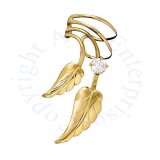 Left Only Vermeil Double Leaves With Cubic Zirconia Ear Cuff