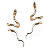 Vermeil Pierceless Left And Right Open Mouthed Snake Ear Cuff Wrap