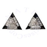 5/8" Triangular Clear CZ Men's Post Earrings
