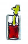 Sterling Silver Red Cubic Zirconia Bloody Mary Pin