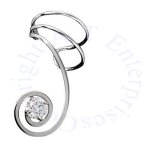 Left Only Spiral Cubic Zirconia Stone Wire Ear Cuff Wrap