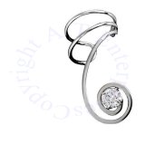 Right Only Spiral Cubic Zirconia Stone Wire Ear Cuff Wrap