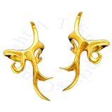 14kt Gold Vermeil Pierceless Left And Right Tribal Design Ear Cuff Set