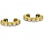 Vermeil Pierceless Left And Right Cubic Zirconia Tennis Band Ear Cuff
