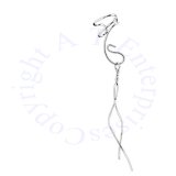 Right Only Dangling Flat Wire Ear Cuff Set