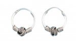 13mm Diameter Men's Braided Knot Center Center Bali Hoop Earrings