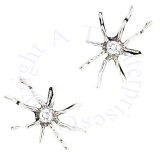 Sterling Silver Left And Right Cubic Zirconia Spider Ear Cuff Set