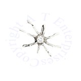 Single Sterling Silver Cubic Zirconia Spider Ear Cuff