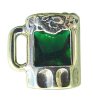 Sterling Silver Green Cubic Zirconia Mug OF Beer Pin