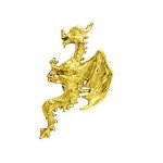 Left Only Gold Vermeil Pierceless Flying Horned Dragon Ear Cuff
