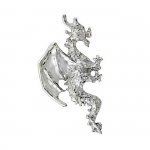 Right Only Sterling Silver Pierceless Flying Horned Dragon Ear Cuff