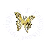 Left Only Gold Vermeil Pierceless 3D Open Butterfly Ear Cuff