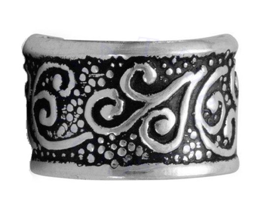 Antiqued Scrolled Band Middle Inner Middle Ear Cuff - Click Image to Close