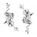 Sterling Silver Left And Right Climbing Tree Frog Ear Cuff Set