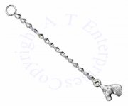 2" Inch Oval Curb Chain Extender With Horse Head Charm