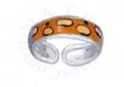 Orange Tan Cheetah Spots Enameled Toe Ring