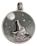 Coyote Wolf Howling At The Full Moon Pendant