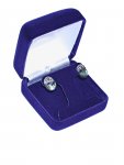Square Deluxe Blue Velvet Earring Tree Jewelry Gift Box