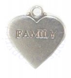 Flat Heart With Family Charm