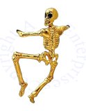 Gold Vermeil Left Only Pierceless Dead Climbing Man Skeleton Ear Cuff