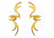 14kt Gold Vermeil Left And Right Stag Horn Tribal Design Ear Cuff Set
