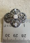 Vintage Sterling Cubic Zirconia Marcasite Flower Design Brooch