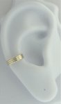 Left Or Right Gold Filled Nonpiercing Three Ridges Band Ear Cuff