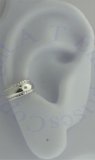 Sterling Silver Nonpiercing Plain Band With Edging Ear Cuff