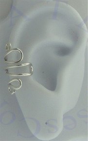 Left Or Right Nonpiercing Squiggle Ear Cuff - Click Image to Close