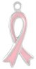 Pink Enameled Breast Cancer Awareness Crossed Ribbon Charm