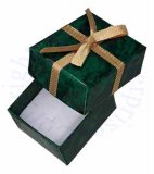 Small Square Red Marble Cardboard Ring Jewelry Gift Box
