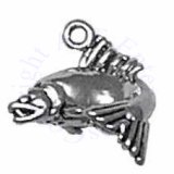 Small Curving Arching Trout Fish 3D Charm
