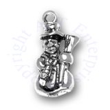 Partial 3D Snowman Charm With Hat Scarf And Broom