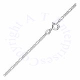 24" 2mm Figaro Chain Necklace