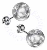 11mm Diameter Round Ball Post Stud Earrings