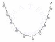 Curve Link Freshwater Pearl Drops Choker Necklace